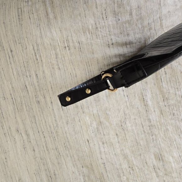Urban Outfitters Black Croc-Embossed Shoulder Bag - Picture 3 of 4